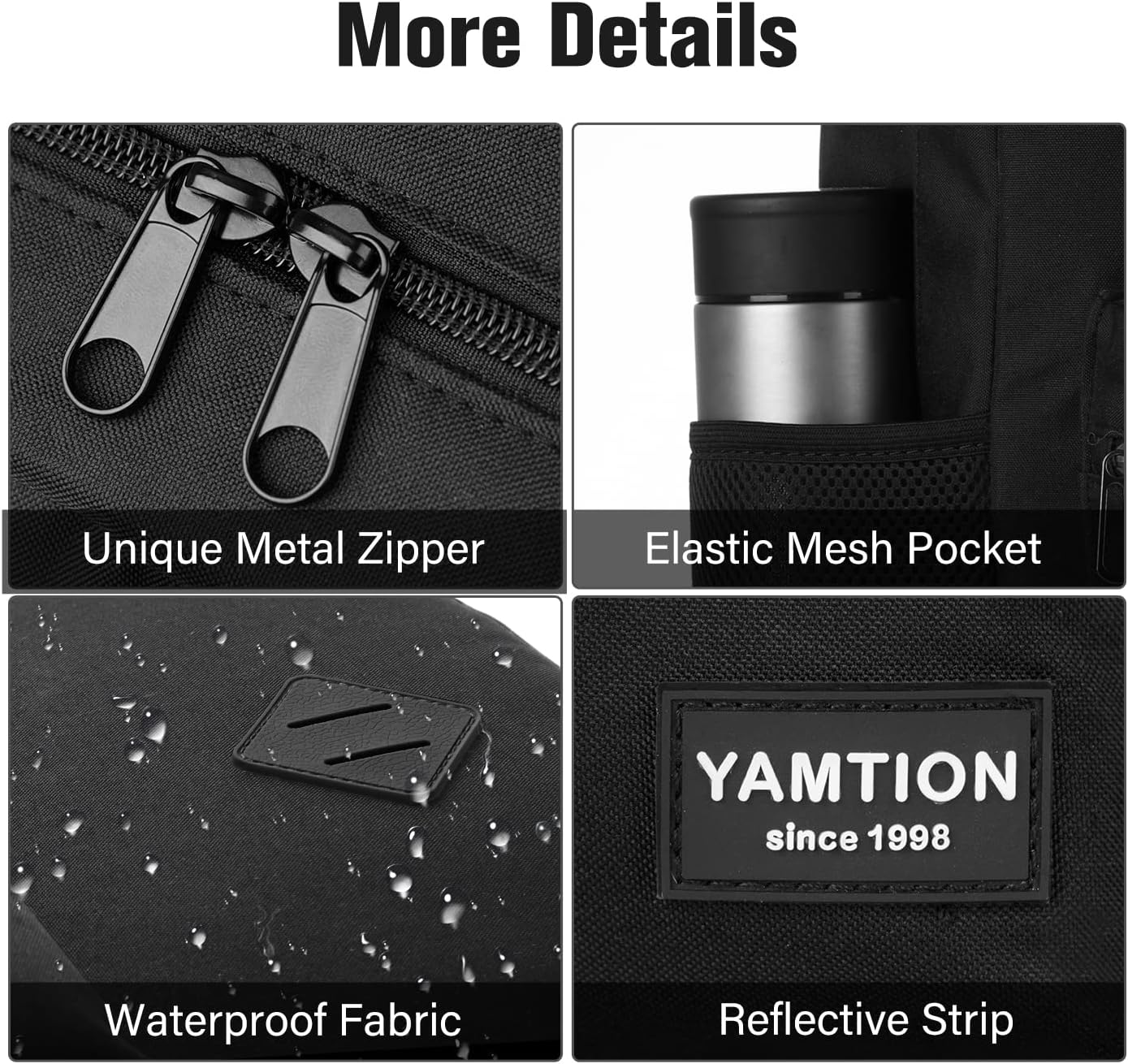 Black Backpack for Women Men,Casual School Backpack Teen Boys and Girls 15.6 Inch Laptop Bookbag with USB Charger for College High School Travel Business