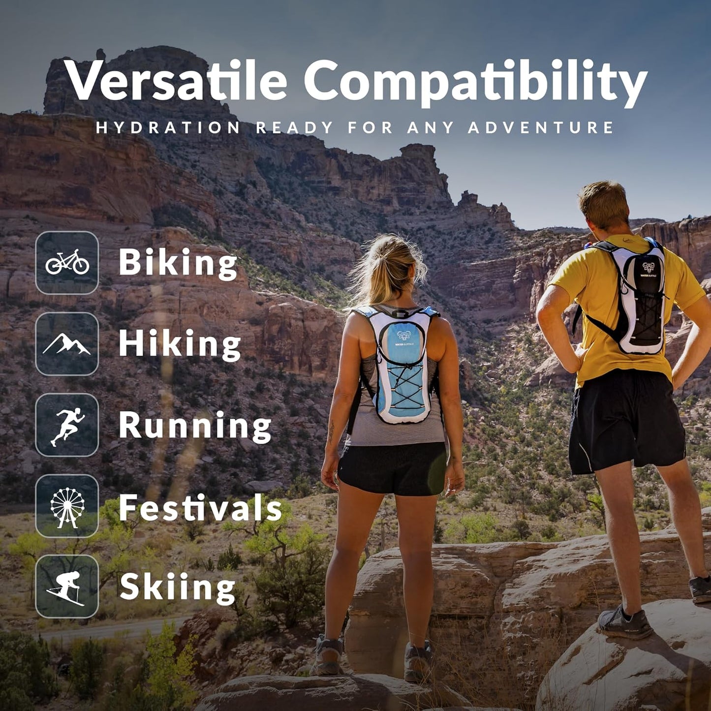 Water Buffalo Oasis Hydration Bladder – 2L and 3L Water Bladder for Hiking Backpack, Leakproof Design with Insulated Hose and High-Flow Bite Valve