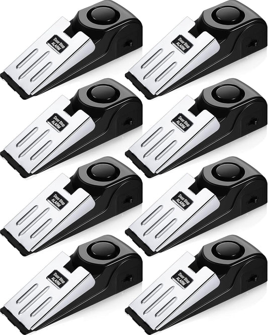 8 Pieces Door Stop Alarm Door Stopper with 120DB Security Alarm Door Stopper Wedge Door Stops Alarm for Travel Apartment Home House Door Stoppers Safety Tools
