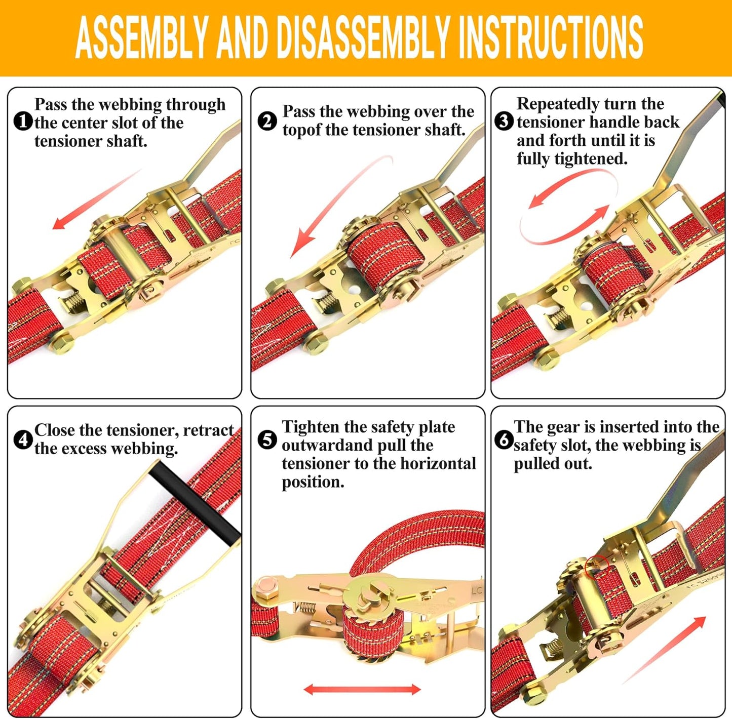 4Pack Heavy Duty Ratchet Straps, 2” 32Ft Ratchet Tie Down Strap, Tie Down Ratcheting with Double J Hook, 4000 LB Break Strength Cargo Straps Ratcheting for Moving Cargo, Lawn Equipment and Motorcycles