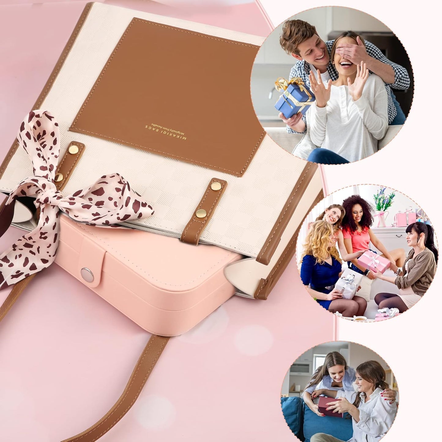 Travel Jewelry Box, PU leather Small Jewelry Organizer For Female Girls, double layer portable mini travel case for storing earrings, rings, necklaces.(Pink)