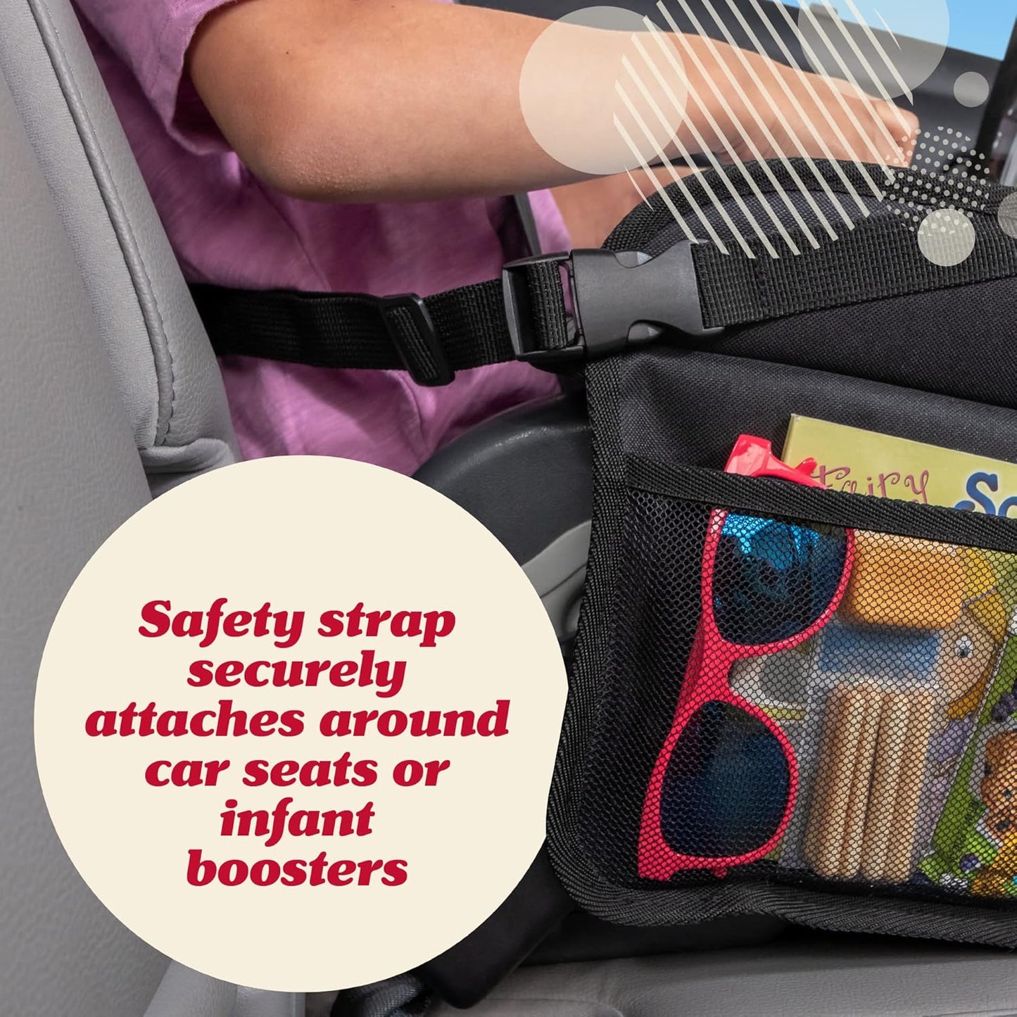 Lusso Gear Car Seat Activity Tray - 600D Oxford Cloth, Planets - Toddler Lap Tray for Kids with Tablet Holder, Dry Erase Top, Mesh Pockets & Cup Holder - Travel Accessories & Airplane Seat Organizer