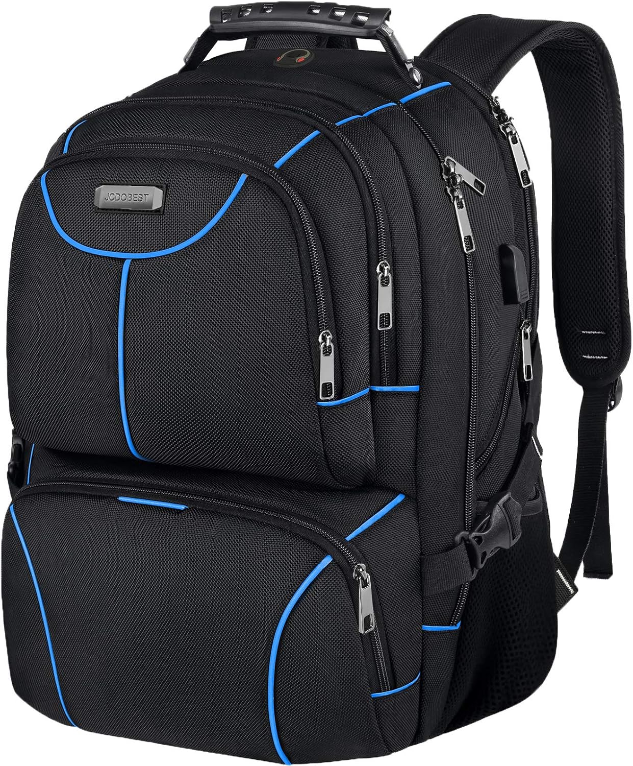 VECKUSON Lunch Bag Backpack, Insulated Cooler Lunch Box Backpack, Extra Large Travel Laptop Backpack TSA Friendly RFID Computer College bag with USB Port for Women Men,Blue
