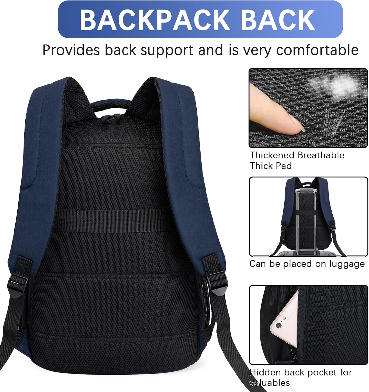 LARIPOP Travel Laptop Backpack,15.6 Inch Business Laptop backpack for Men Women with USB Charging Port,Water-Resistant Laptopack Weekender Daypack for Work College Computer