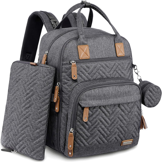 iniuniu Diaper Bag Backpack, 4 in 1 kit Large Unisex Baby Bags for Boys Girls, Waterproof Travel Back Pack with Diaper Pouch