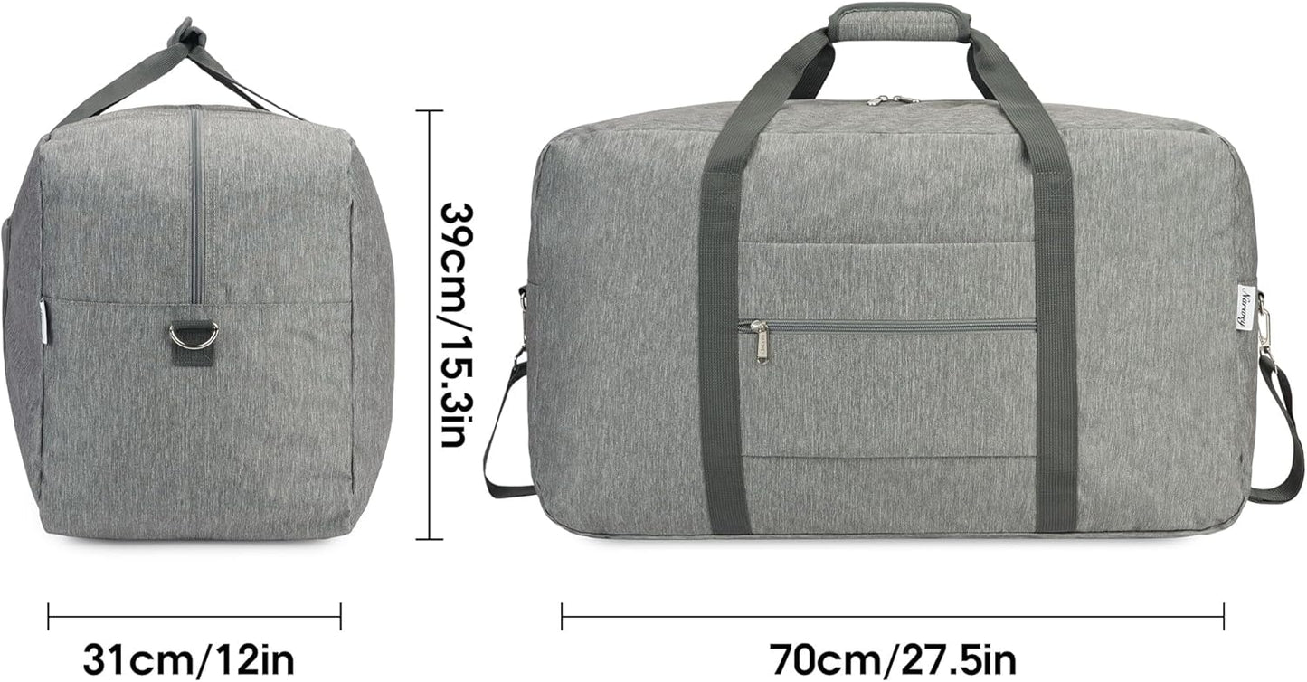 Extra Large Travel Duffel Bag Foldable Weekender Packable Lightweight Luggage Bag Overnight for Women and Men 85L (Grey)
