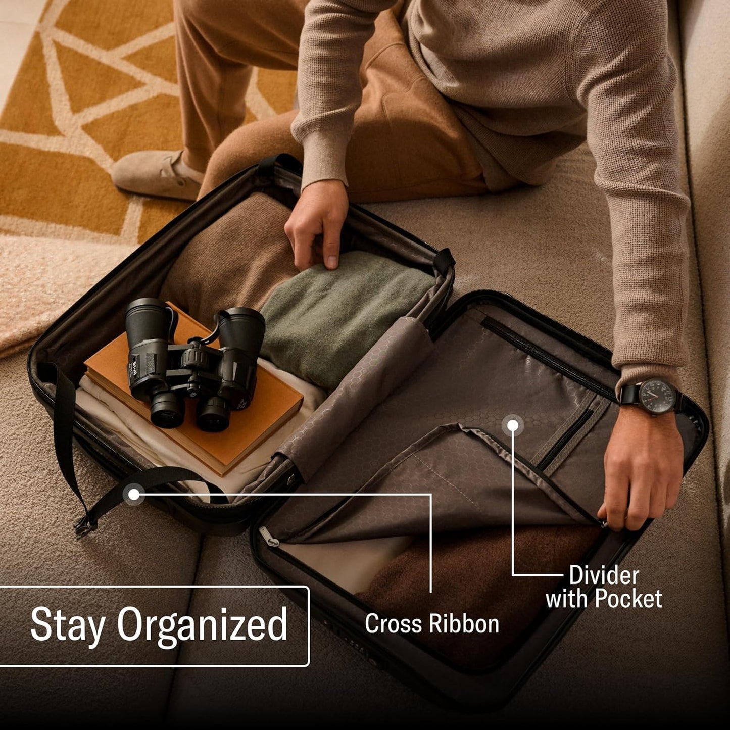 Samsonite Freeform Large Checked Luggage with Dual 360° Spinner Wheels - TSA Lock, Airline-Approved - Lightweight Durable Polypropylene Expandable Hardshell - Pine Green