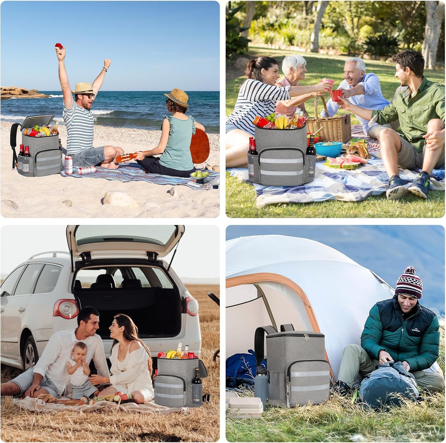 Backpack Cooler - 54 Cans Large Capacity Insulated Leak Proof Lunch Backpack for Men & Women, Soft Cooler Bag for Picnic Camping Beach Hiking Travel Office