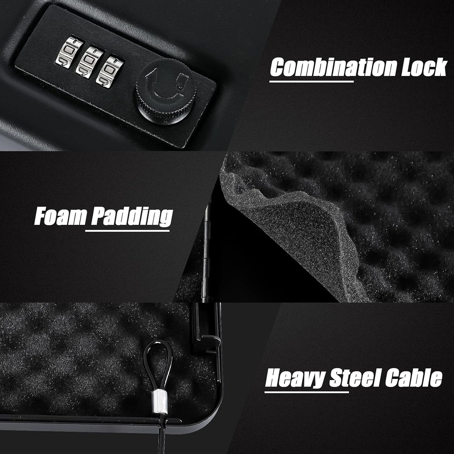 Dalmbox Gun Safe for Pistols Small Handgun Lock Box with Combination Lock Portable Travel Pistol Safe for Car, Home, Travel