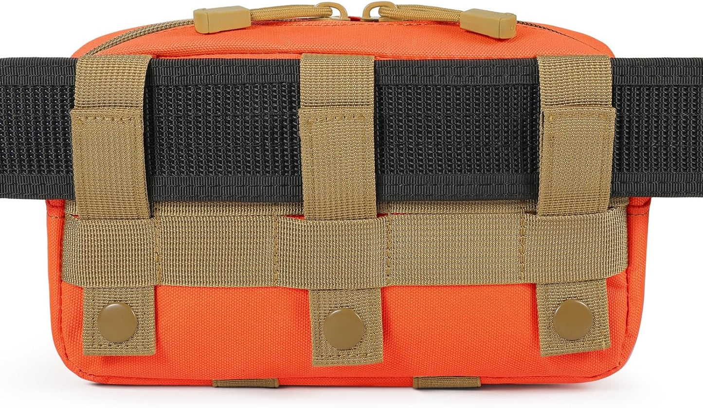 Tactical Molle Admin Pouch Utility Laser Cut EDC Tool Pouch Bag Horizontal Modular Pouches Include US Flag Patch and Keychain