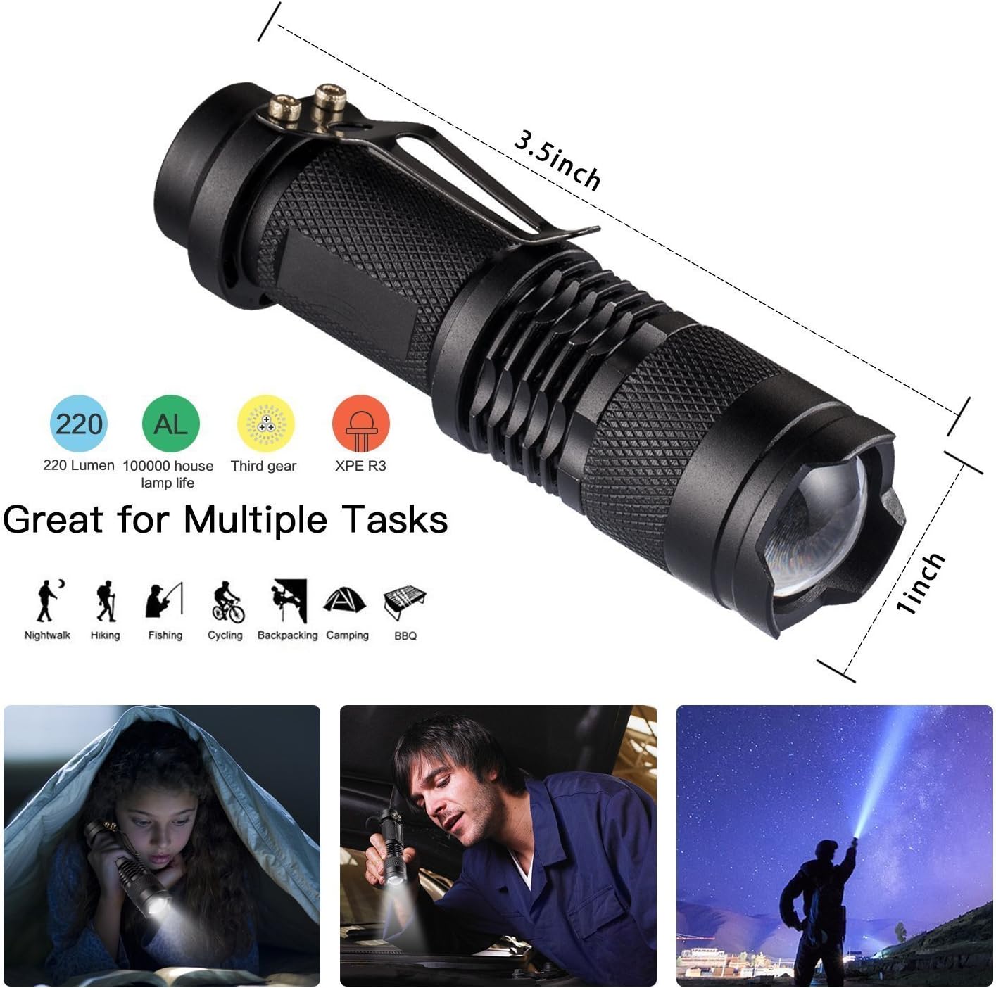 XUANLAN Emergency Survival Kit 13 in 1, Outdoor Survival Gear Tool with Survival Bracelet, Fire Starter, Whistle, Wood Cutter, Water Bottle Clip, Pen (Survival Kit 2)