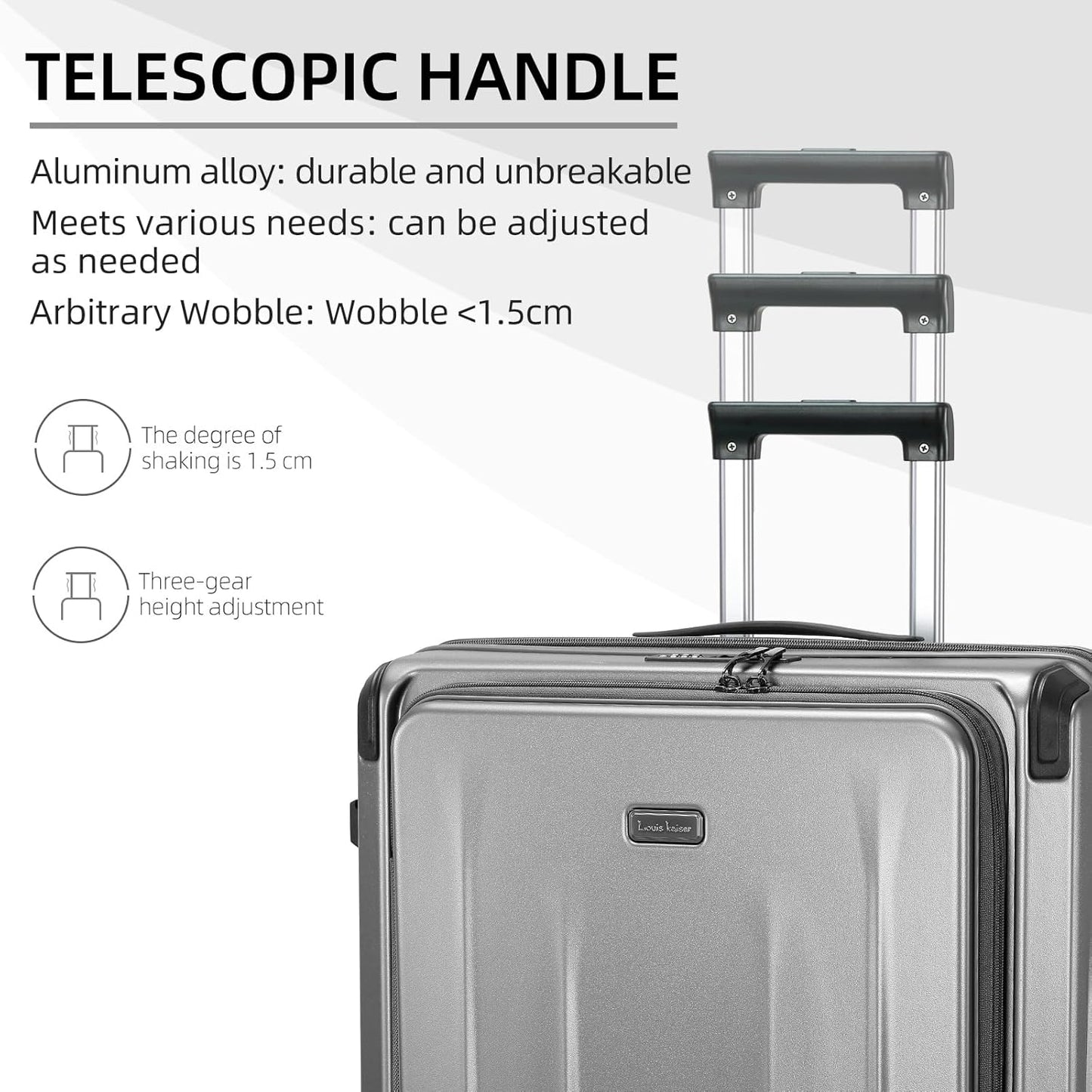 Carry On Luggage, 20 Inch Top Opening Aluminum Frame Lightweight Airline Approved ABS+PC Hard Shell Suitcases with Silent Wheels, TSA Lock, Front Pocket & Wet-dry Separated Six-piece Set