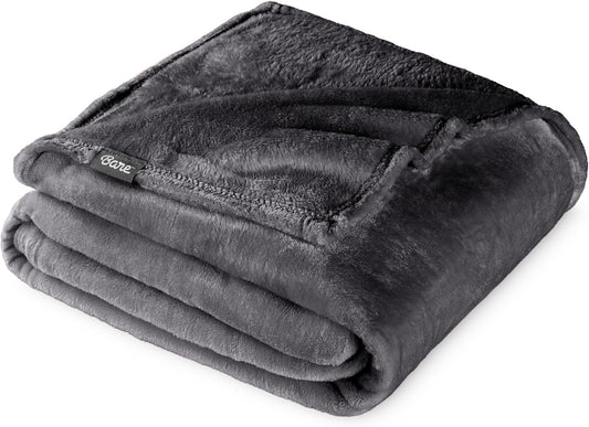 Bare Home Fleece Blanket - Twin/Twin Extra Long - Ultra-Soft Lightweight for Bed, Sofa, and Couch - Luxury Microplush - Cozy Warm Blanket (Twin/Twin XL, Forged Iron Grey)