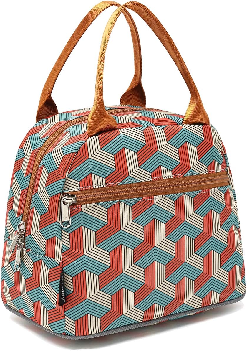 FlowFly Insulated Lunch Cooler Bag - Tote Bag Organizer for Women/Men, Red#3D