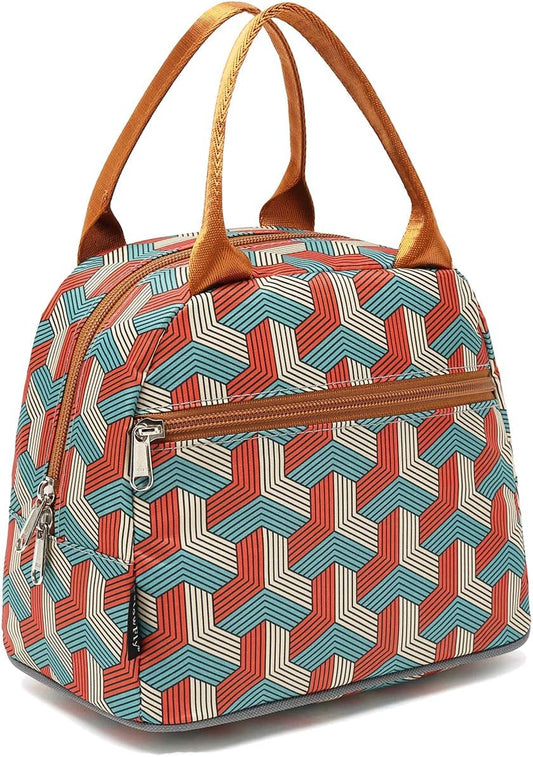 FlowFly Insulated Lunch Cooler Bag - Tote Bag Organizer for Women/Men, Red#3D