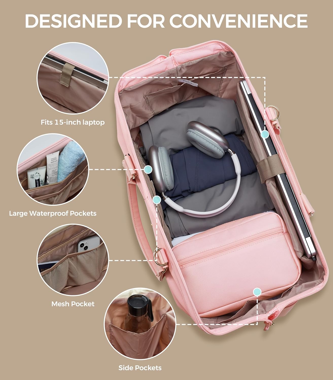 Weekender Bags for Women, Large Travel Duffel Bag with Shoes Compartment, Carry On Overnight Tote Bags with Toiletry Bag