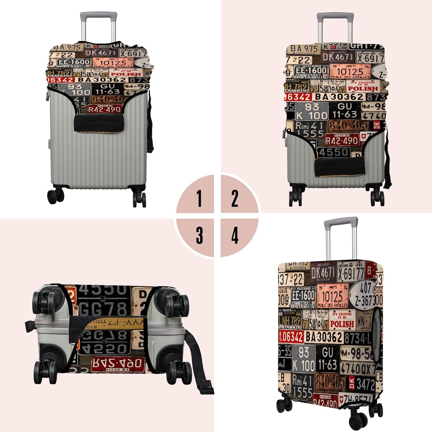 Travel Luggage Cover Suitcase Protector Fits 18-32 Inch Luggage Wheel Covers Patterned Travel Related Items Flower Luggage Protector Elastic Anti-scratch Suitcase Cover M