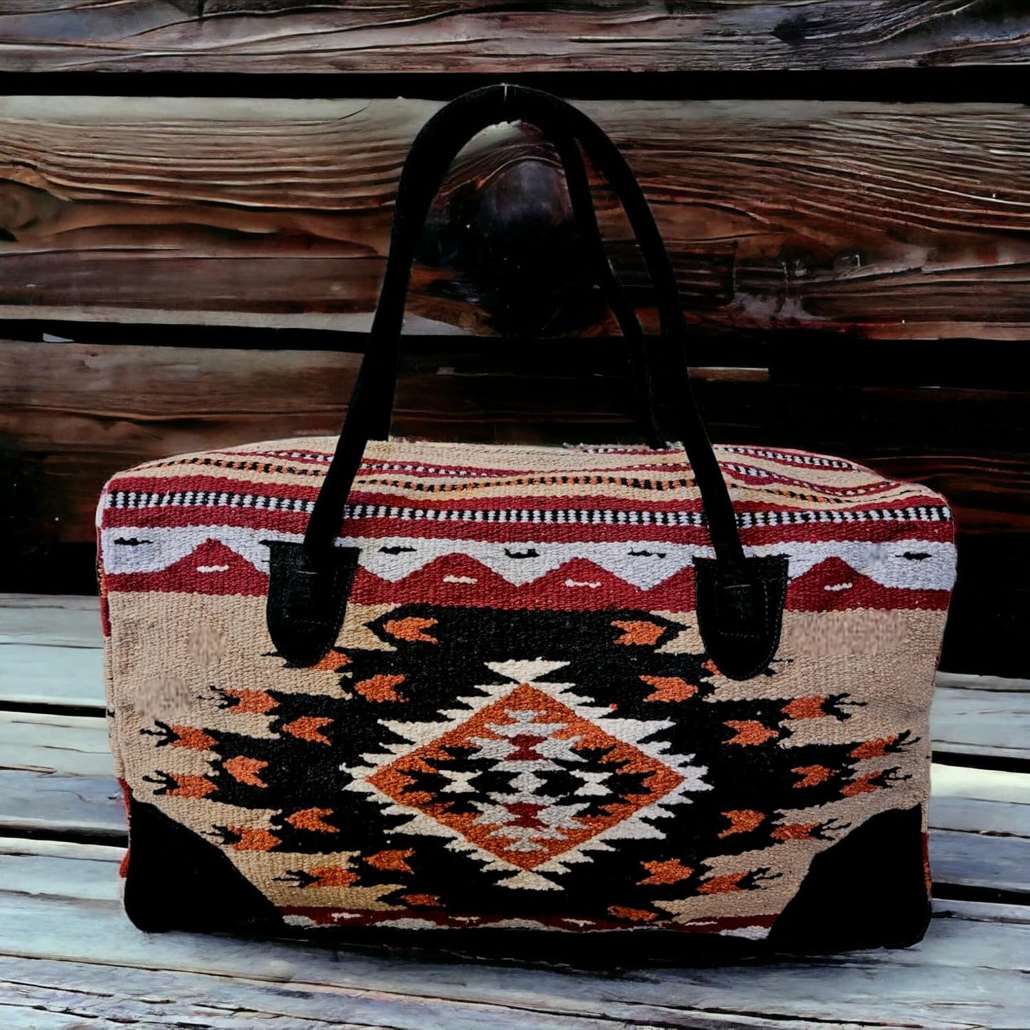 Southwestern Large Weekender Travel Bag Western Duffle Bag Boho Travel Bag (Del Rio)