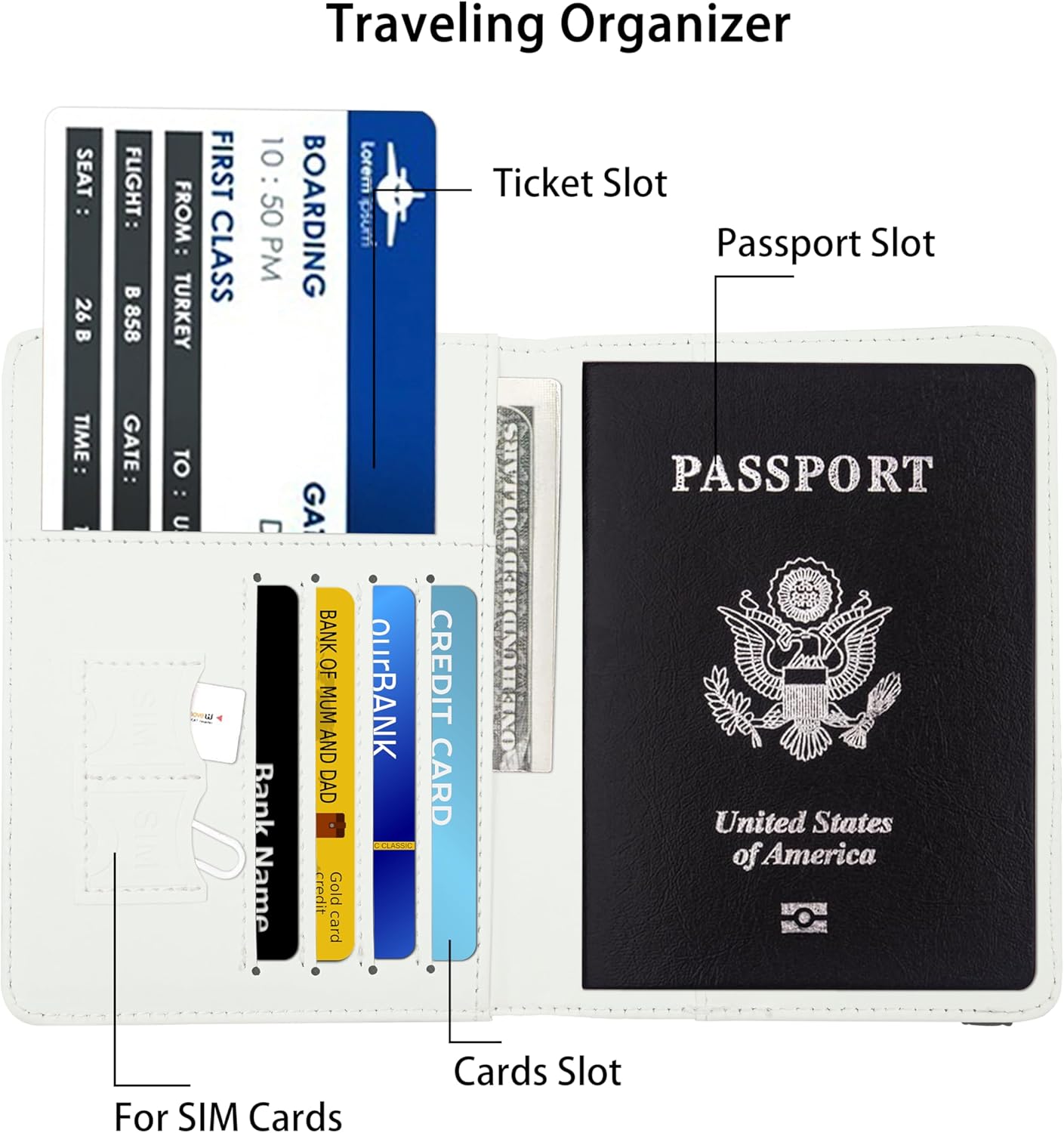 Mexico Flag Passport Holder for Women and Men PU Leather Passport Cover for Travel