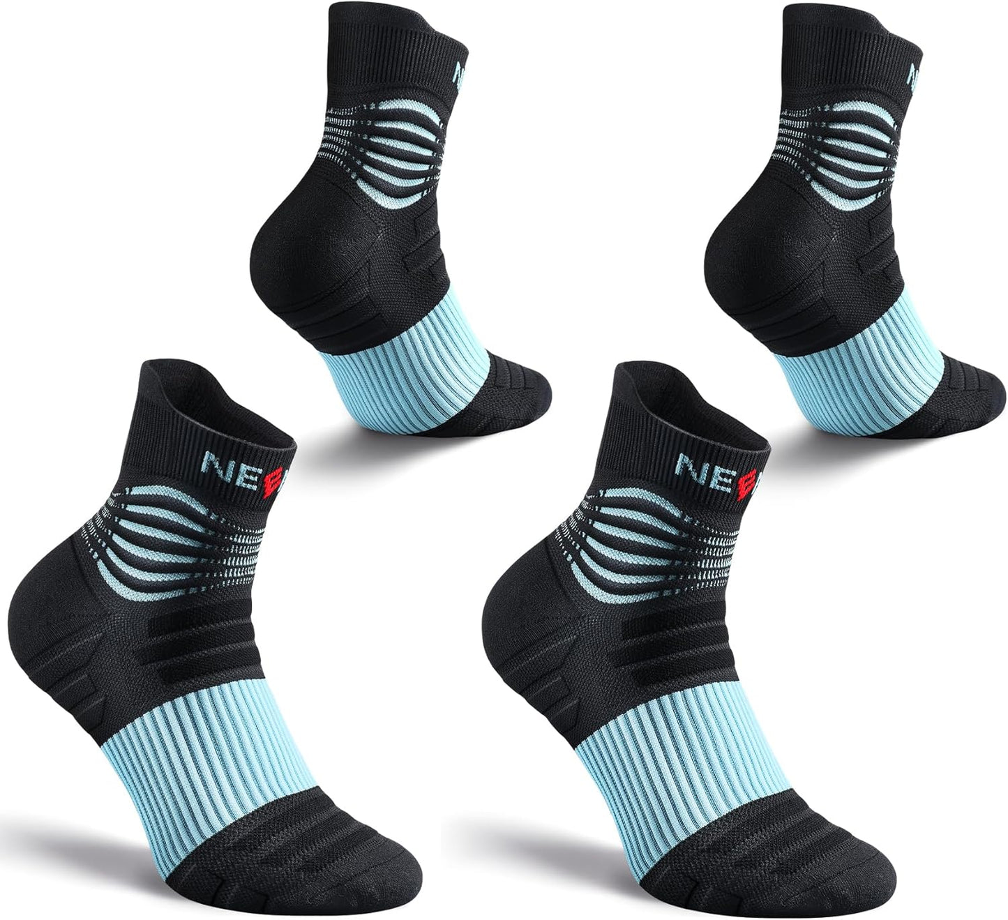 NEENCA Medical Compression Socks for Women & Men Circulation—2 Pairs, Ankle Compression Stockings for Pain Relief, Plantar Fasciitis, Swelling, Running, Nurses, Travel, Pregnancy, Flying. 20-30 mmHg