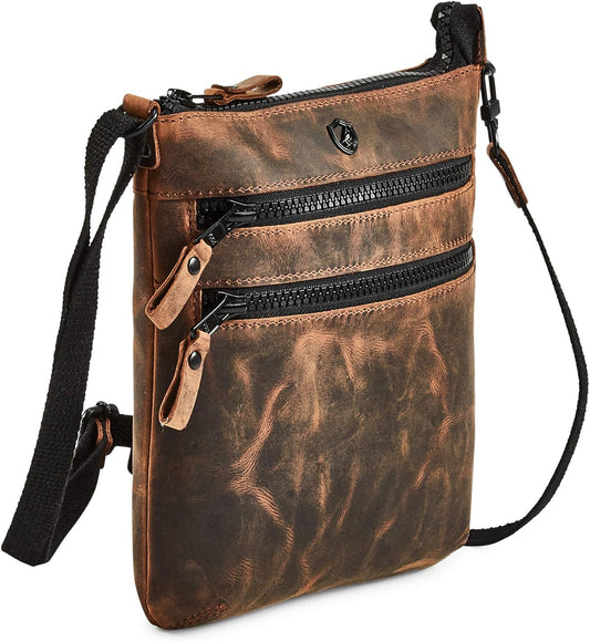 Crossbody Sling Bag for Women Small Real Leather Purse Vintage Travel Crossover Shoulder Bag Handmade