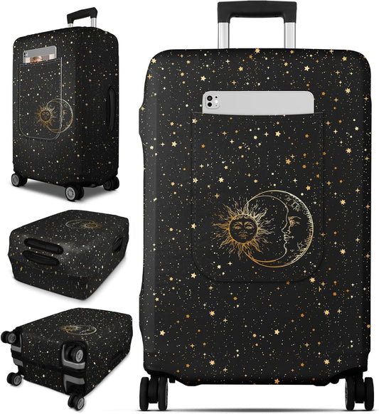 Slohif Luggage Cover for Suitcase Tsa Approved Protector - Luggage Sleeve Large Suit Case Cover Travel Stretch Baggage Case Protective Washable Fit 18-20 Inch Sun XS