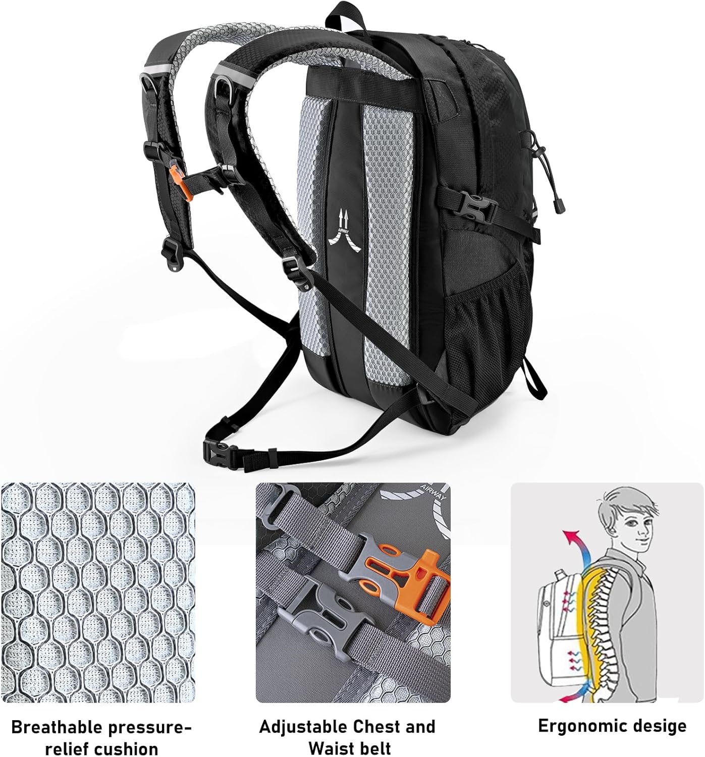 N NEVO RHINO Hiking Backpack 20L Water Resistant Outdoor Day Pack,Lightweight Travel Small Backpack for Men Women