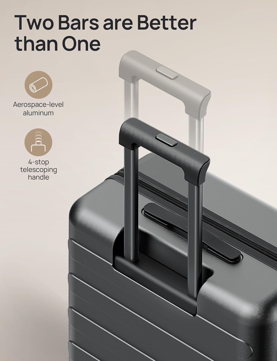 NINETYGO Medium Checked Luggage 24 Inch, Checking In Luggage with Smooth Spinner Wheels, Expandable, Hard Shell PC Suitcase, Lightweight Travel Luggage, TSA Approved (Black, Rhine Max)