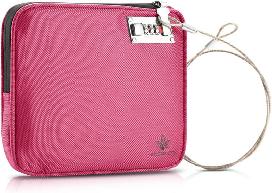 Anti-Theft Locking Beach Bag, 9x7.5-inch Portable Beach Safe for Securing Your Valuables and Phone – Rose Red