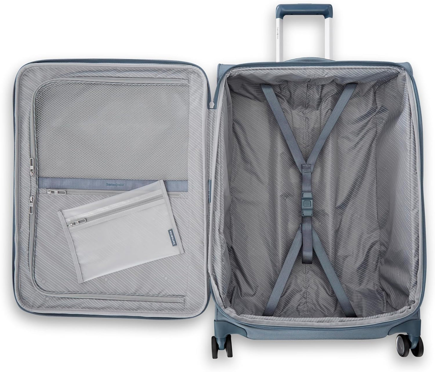 Samsonite UpLIFT Lightweight Large Checked Softside Luggage with Spinner Wheels - Expandable - Airline-Approved, Polyester Soft Suitcase for Ultra Light Travel - Elemental Blue