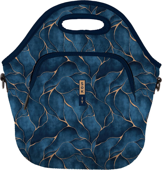 Sok It LunchTote Zippered Bag Insulated Neoprene Caddy (Midnight Hour, X-Large 6.5 Quart Lunch Tote)