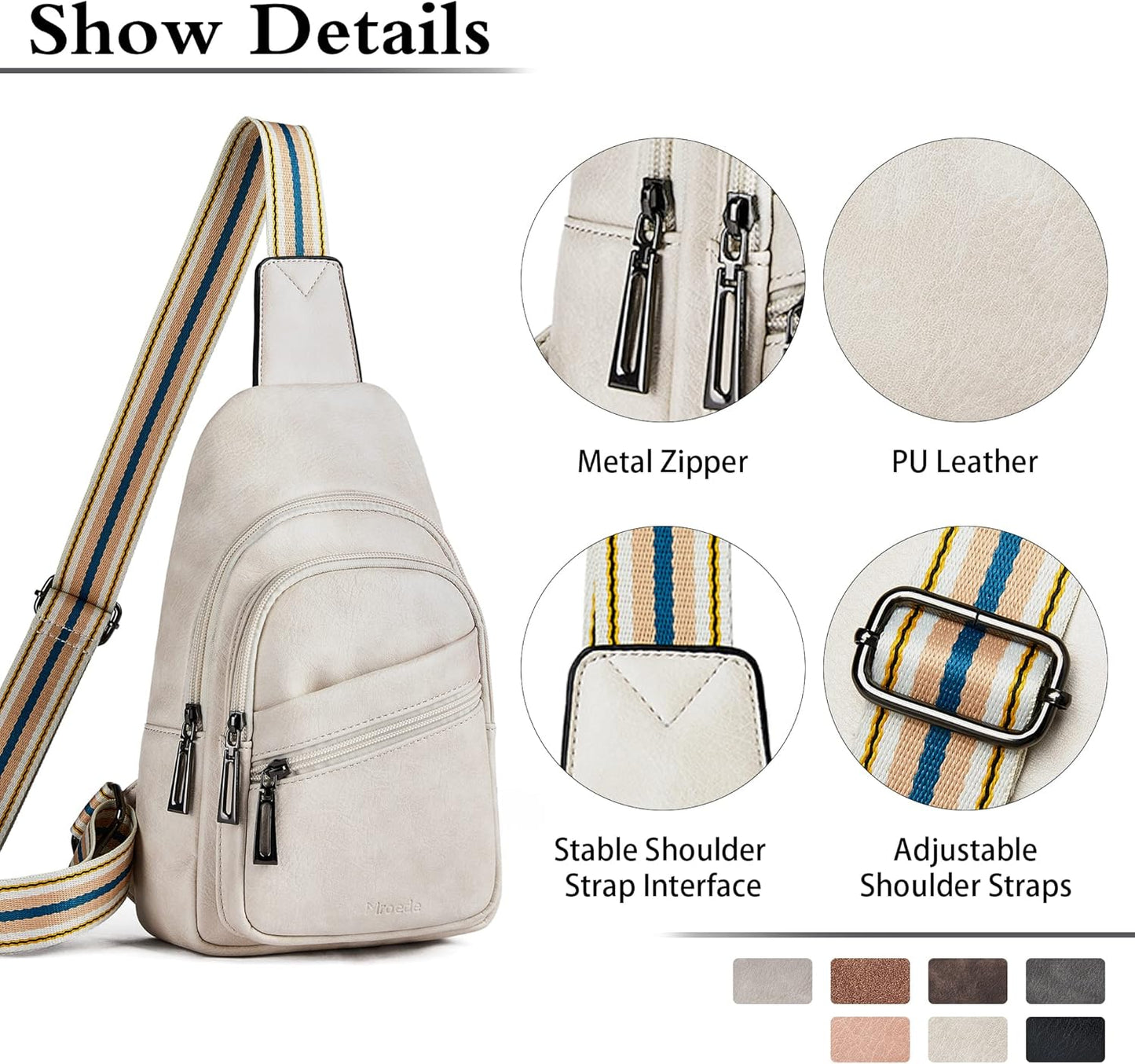 Sling Bag Crossbody Bags for Women Small Cross Body Bag Fanny Packs Chest Sling Purse for Daily Travel Leisure Sport