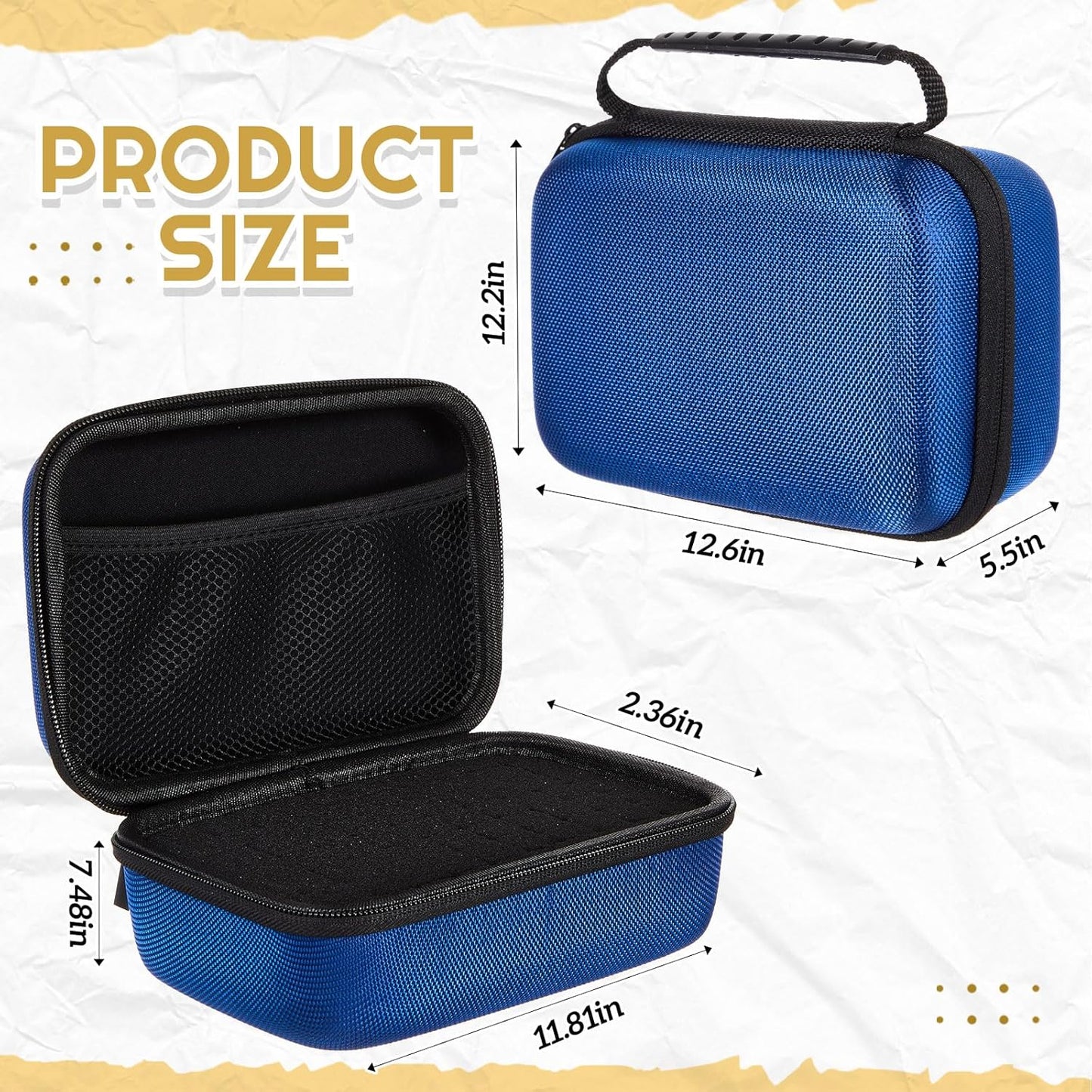 EVA Hard Case with Customizable Foam Protective EVA Carrying Case Shockproof Outdoor for Camera, Digital Products, Electronic Instruments with Knife(Blue,12.6 x 12.2 x 3.5 Inch)