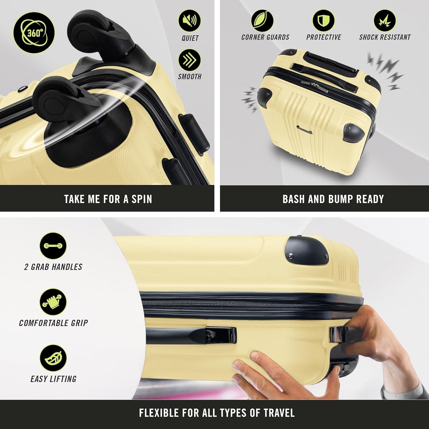 Kenneth Cole REACTION Out of Bounds, Pale Banana, 28-Inch Checked