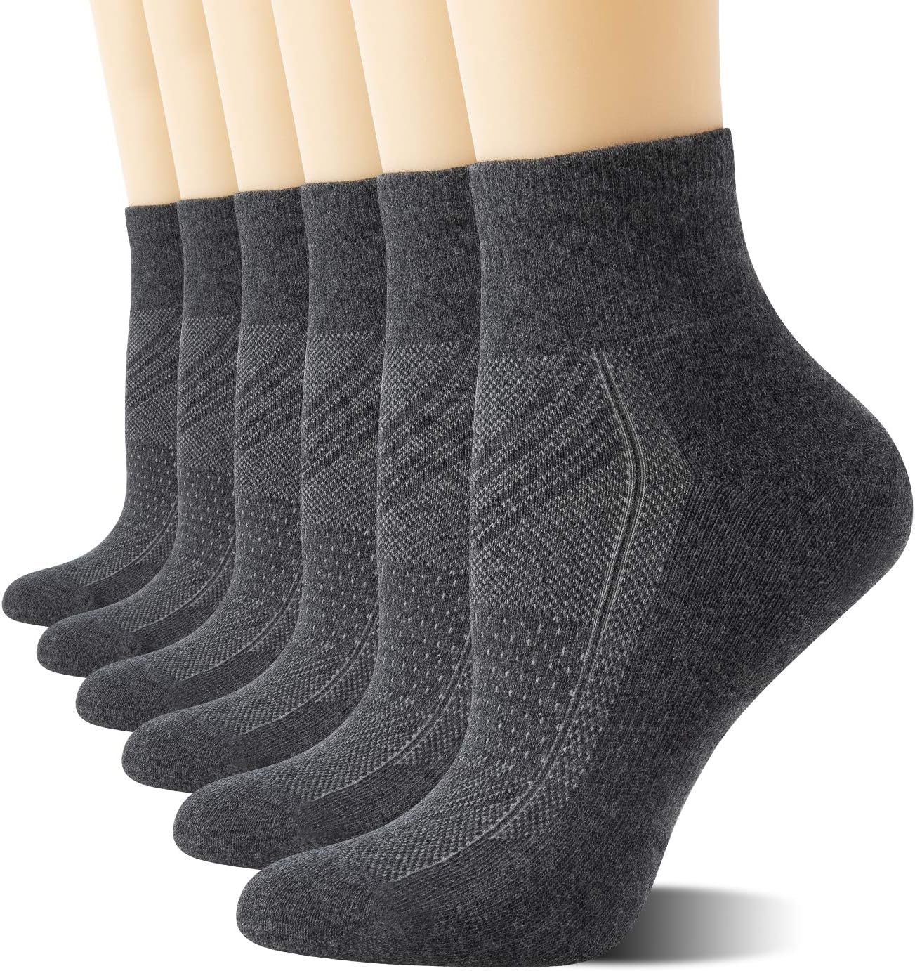 CS CELERSPORT 6 Pairs Women's Running Ankle Socks Athletic Sport Socks Cushioned