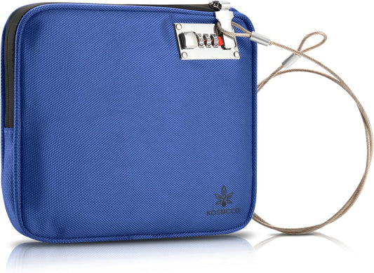 Anti-Theft Locking Beach Bag, 9x7.5-inch Portable Beach Safe for Securing Your Valuables and Phone – Blue