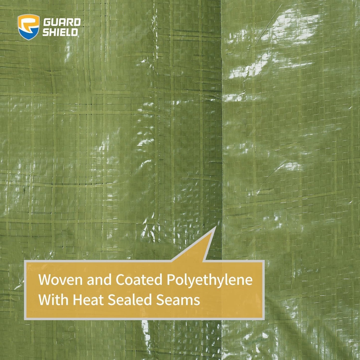 GUARD SHIELD Tarp Green 10x10 Feet Multi Purpose Waterproof Poly Tarp Cover 5mil