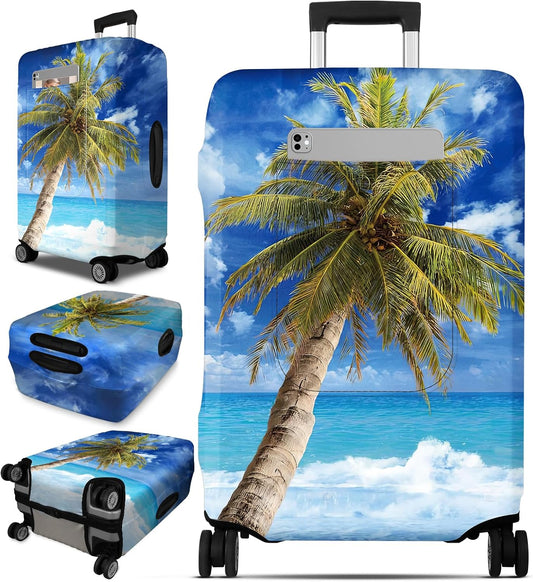 Slohif Luggage Cover for Suitcase Tsa Approved Protector - Luggage Sleeve Large Suit Case Cover Travel Stretch Baggage Case Protective Washable Fit 28-30 Inch Hawaii L