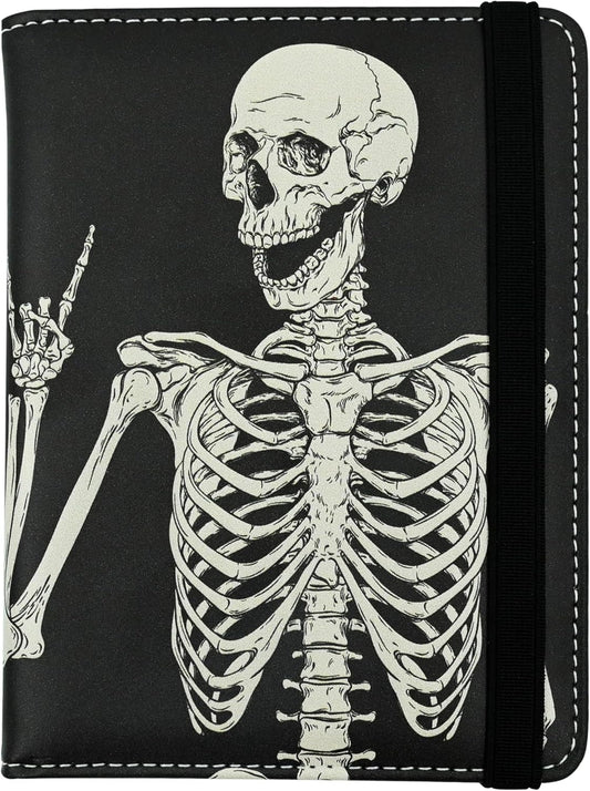OK Skull Passport Holder for Women and Men PU Leather Passport Cover for Travel