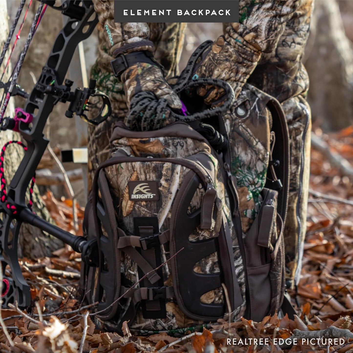 Insights Hunting by frogg toggs - The Element, Heavy Duty 1,831 Cubic Inch Hiking Fishing Camping Hunting Backpack, Realtree Timber