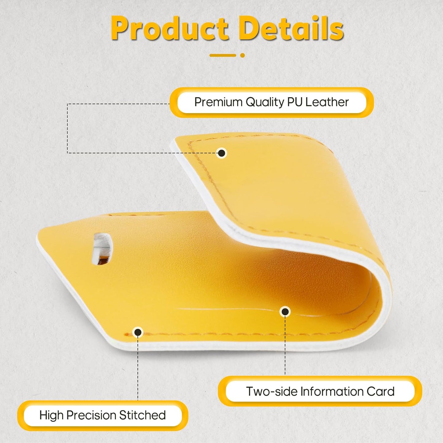 Travelambo Luggage Tags for Suitcases PU Leather Travel Tags Bag Tags Privacy Protection Travel Essentials