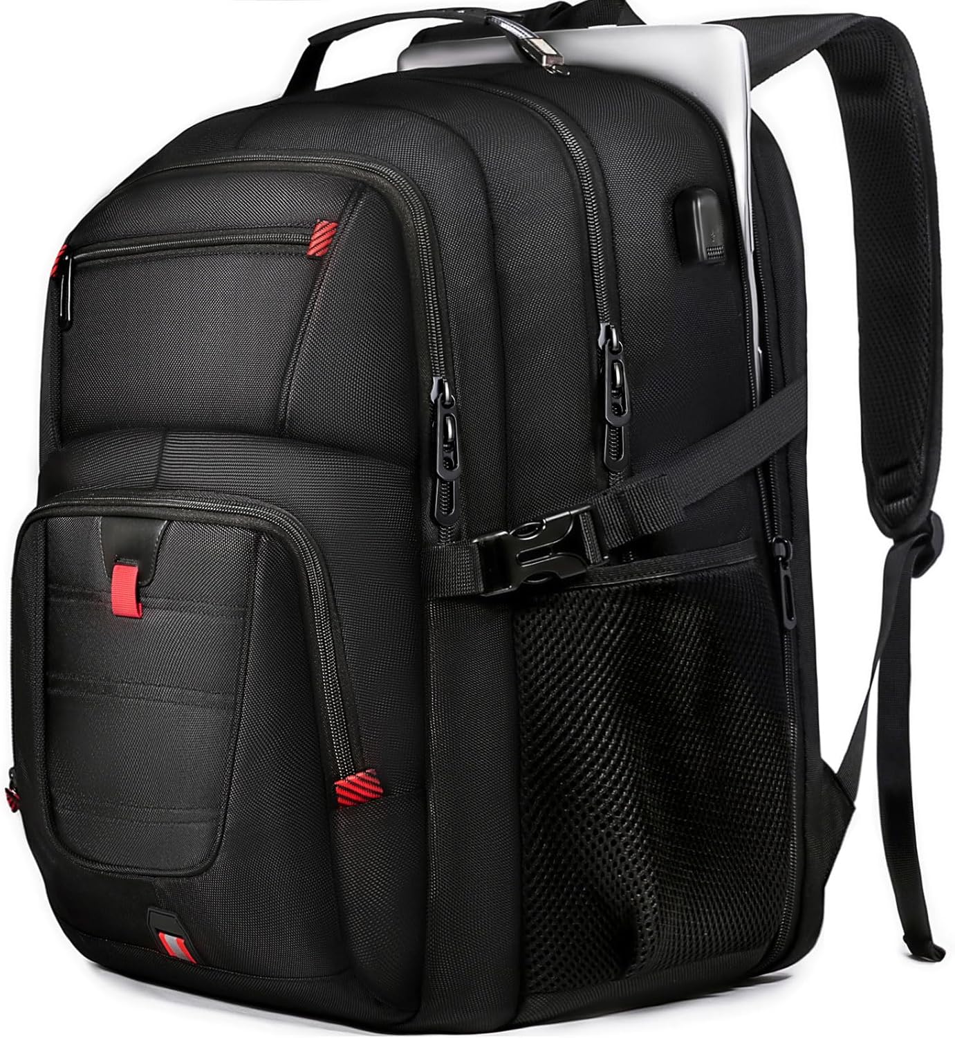 Z-MGKISS 18.4 Large Travel Backpack, USB Computer Bagpack Fits 18.4 Inch Laptop, Business Backpack for Men, TSA Flight Approved, Laptop Backpacks, Black