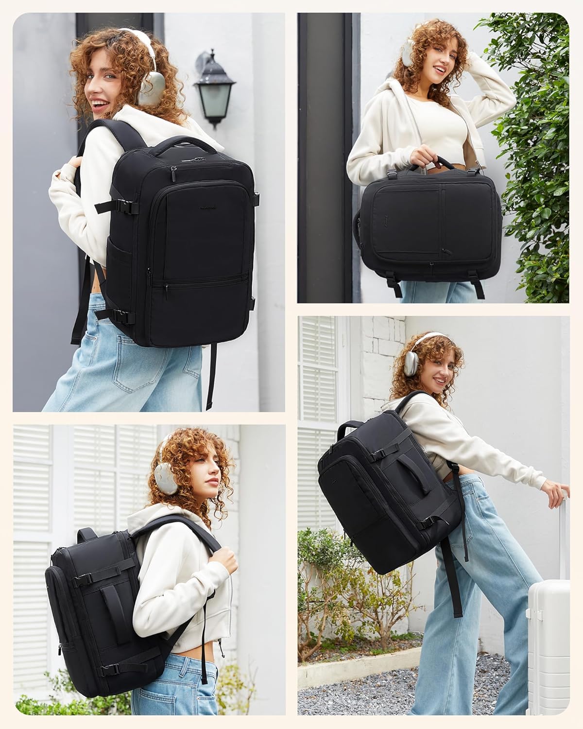 LOVEVOOK Travel Backpack for Women & Men, 60L Large Carry On Backpack Airline Approved, TSA Personal Item Weekender Bag, Water Resistant Laptop Backpacks with 3 Packing Cubes for Travel Essentials