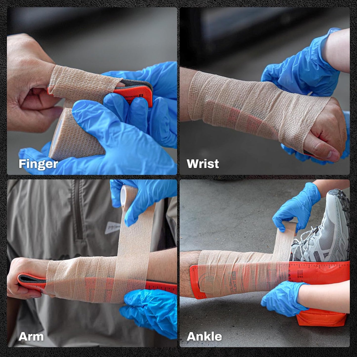 RHINO RESCUE First Aid Splint 36" X 4.3" Orange-Gray, Keep Bones in Position (1, Folded)