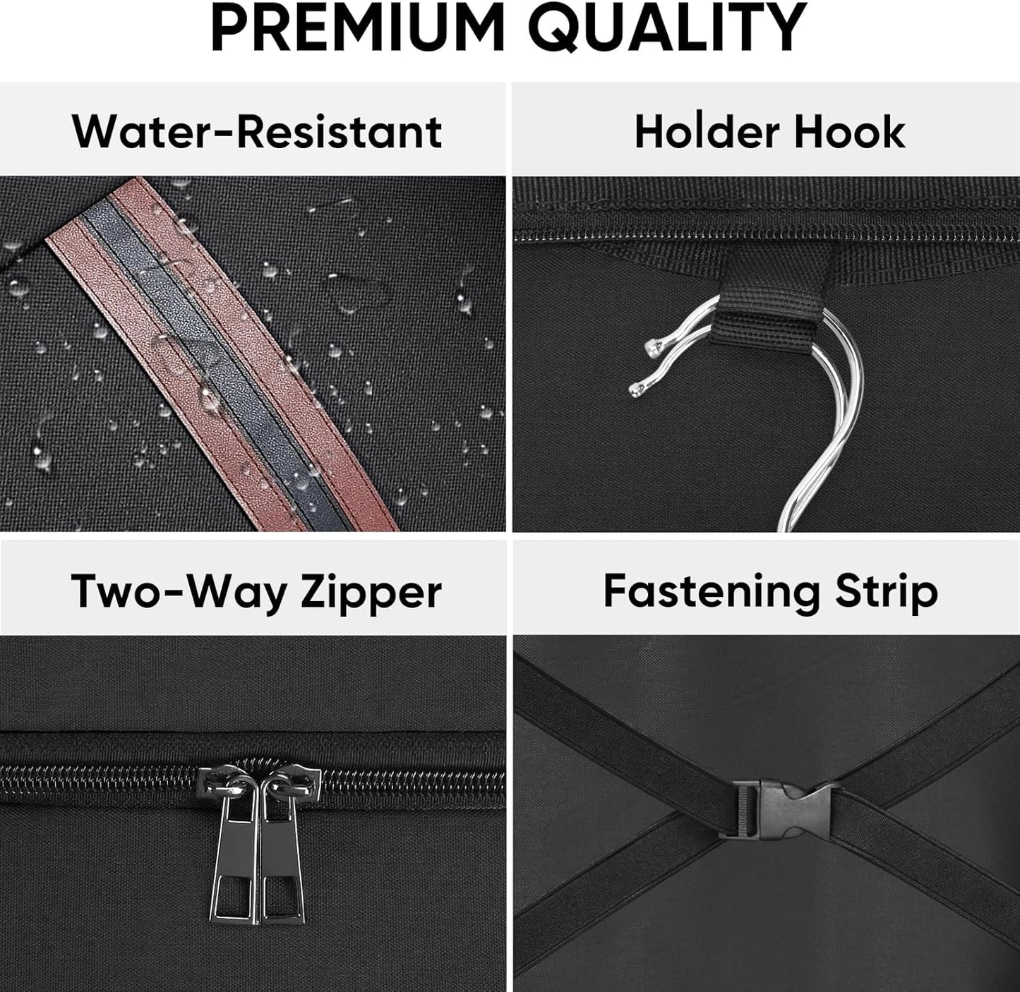 BALEINE Travel Garment Bag, Travel Suit Bag for Men, 42'' Waterproof Carry on Garment Bag for Hanging Clothes, Garment Duffel Bag for Travel Business (Black)