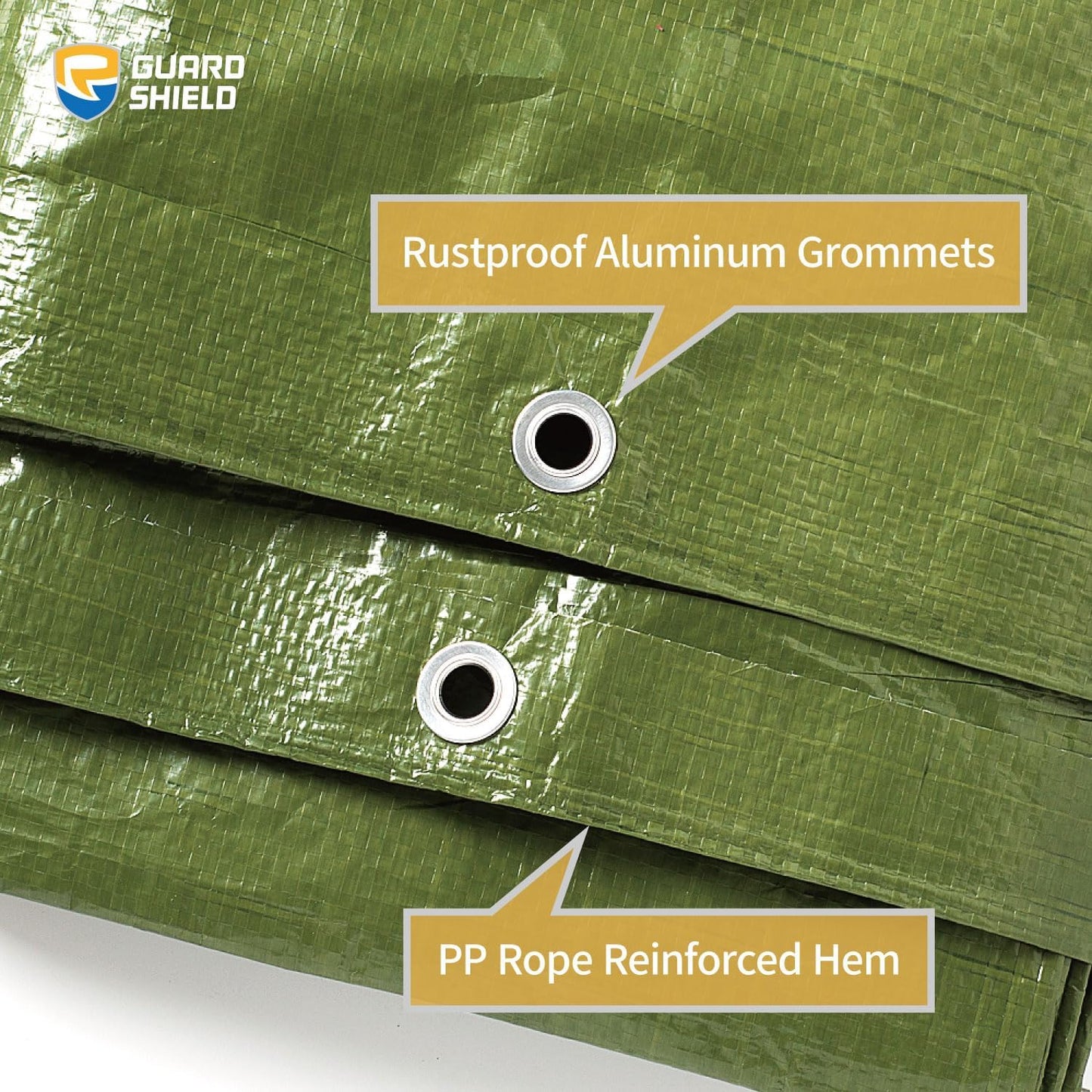 GUARD SHIELD Tarp Green 16x20 Feet Multi Purpose Waterproof Poly Tarp Cover 5mil