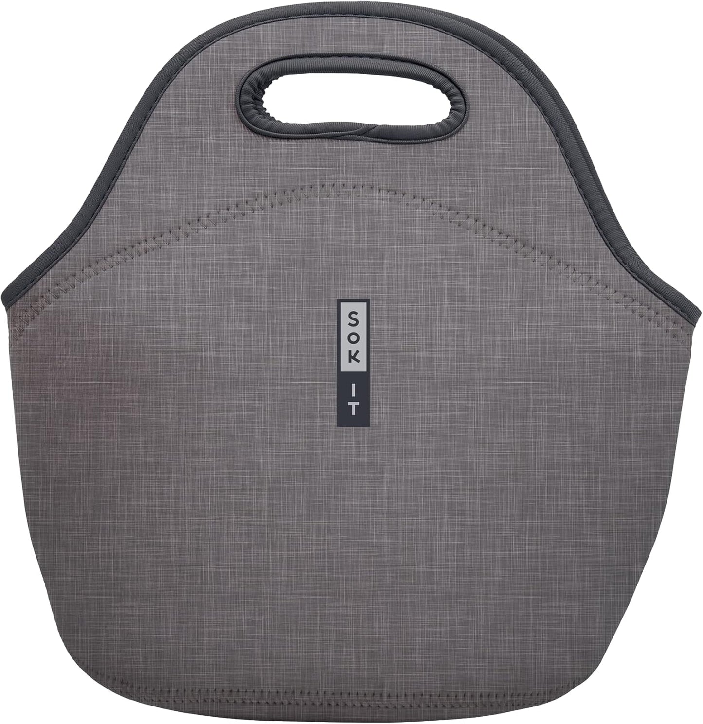 Sok It LunchTote Zippered Bag Insulated Neoprene Caddy (Anthracite, Large 4.5 Quart Lunch Tote)