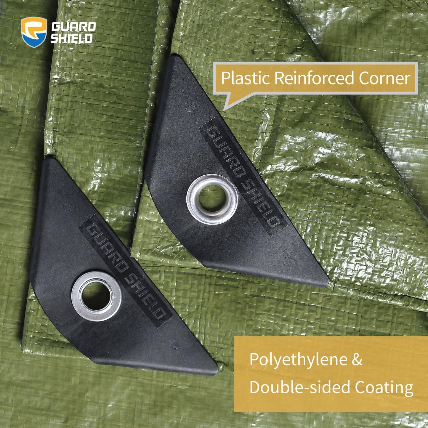 GUARD SHIELD Tarp Green 9x15 Feet Multi Purpose Waterproof Poly Tarp Cover 5mil (2-Pack)