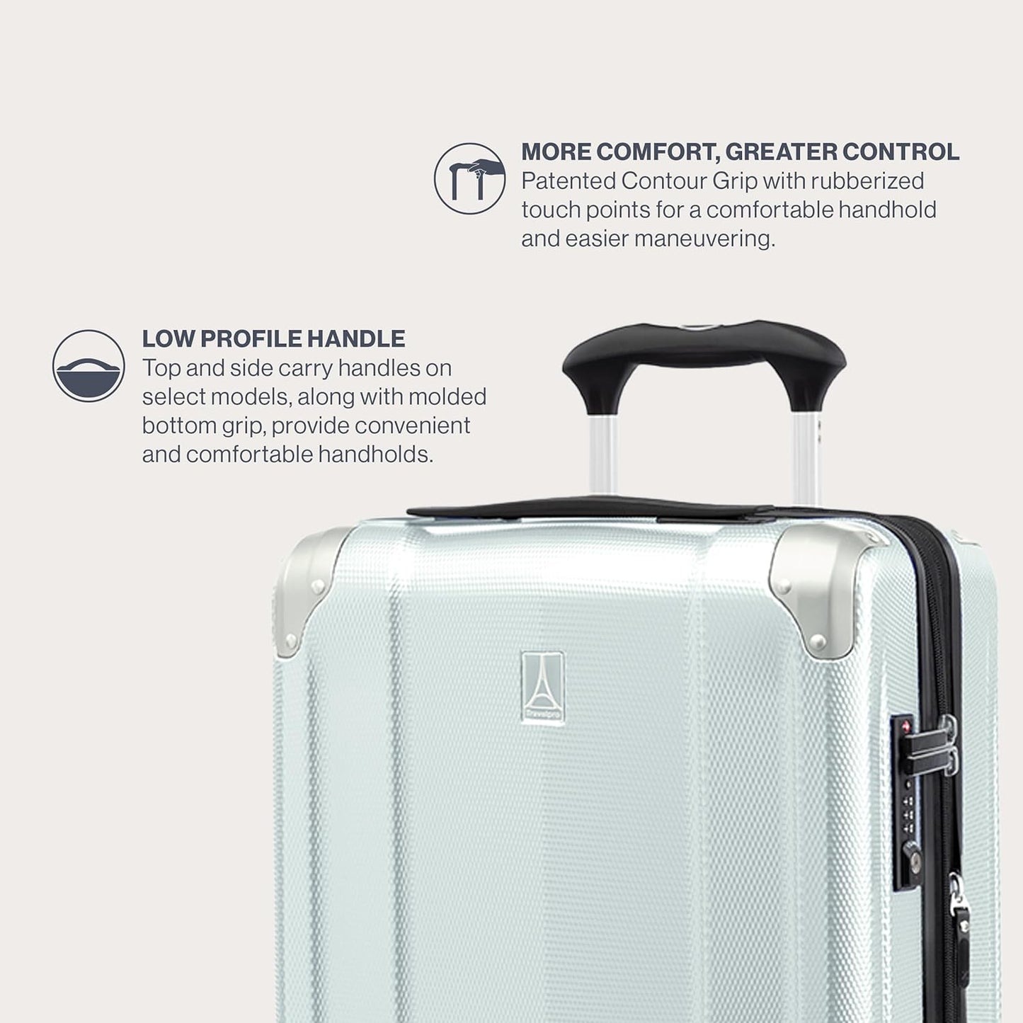 Travelpro Pathways 3 Hardside Expandable Luggage, 8 Spinner Wheels, Lightweight Hard Shell Suitcase, Cloud Grey, Checked Large 28 Inch