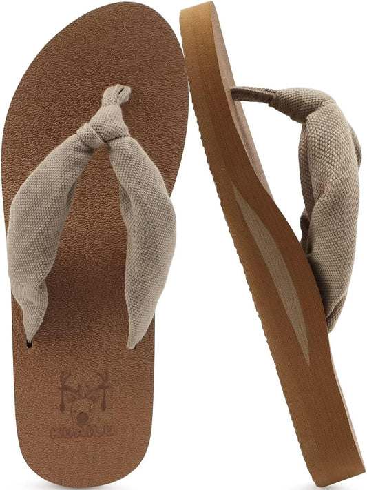 KuaiLu Flip Flops for Women with Arch Support Yoga Mat Comfortable Summer Beach Walking Thong Cushion Sandals Slip On Indoor Outdoor